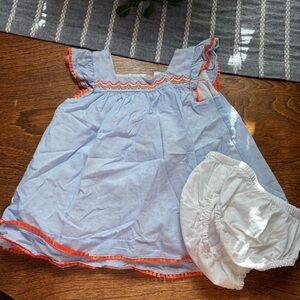 Blue and White Kids Dress Set